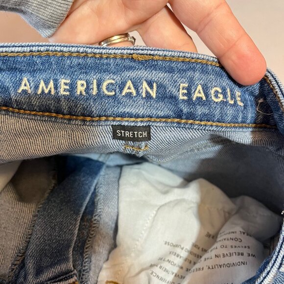 American Eagle High-Waisted Stretch Blue Mom Jeans Size‎ 4 - Picture 5 of 8